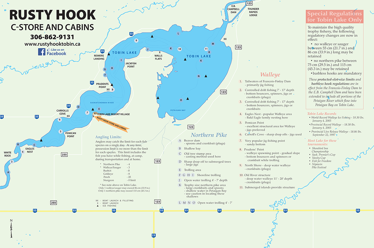 RH Tobin Lake Map